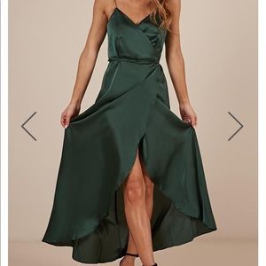 ‘The Countess’ Emerald Green Wrap Dress by Showpo